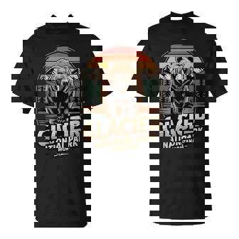 Glacier National Park Bear Vintage Montana Hiking Camping T-Shirt | Mazezy