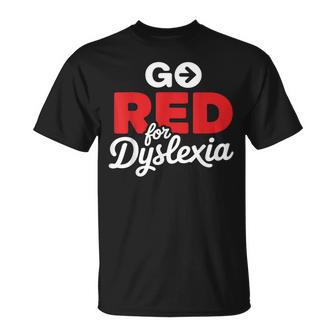 Go Red For Dyslexia Adhd Dyslexic Dyslexia Awareness T-Shirt - Thegiftio