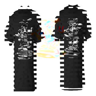 Goat Baseball Player With Bat And Ball Cool Animal Sports T-Shirt - Thegiftio