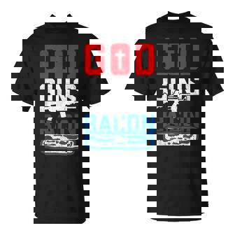 God Guns Bacon Patriotique T-Shirt - Cadeauxyz