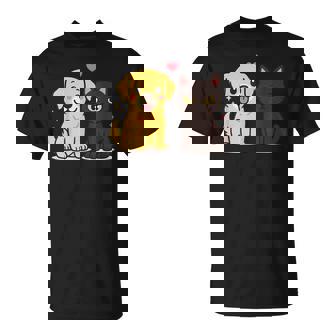 Golden Retriever Boyfriend Black Cat Gf Couple T-Shirt - Thegiftio