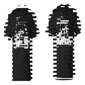 Golf Cart Us Flag Golfing Patriotic Golfer Dad Men T-Shirt - Thegiftio