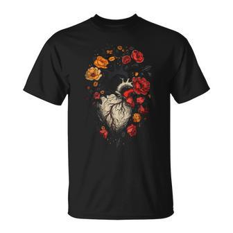 Gothique Motif Cœurombre Cadeau Floral Manche Longue T-Shirt - Cadeauxyz