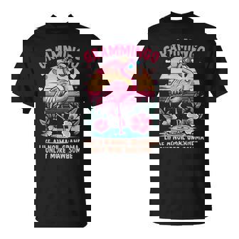 Gramingo Flamingo Grandma Floral Retro Women T-Shirt - Monsterry