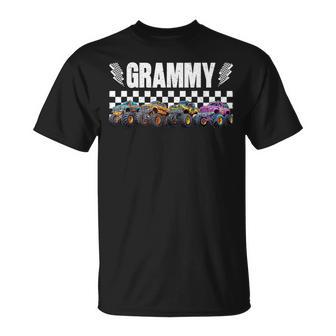 Grammy Retro Monster Truck Family Crew Birthday Matching T-Shirt - Thegiftio