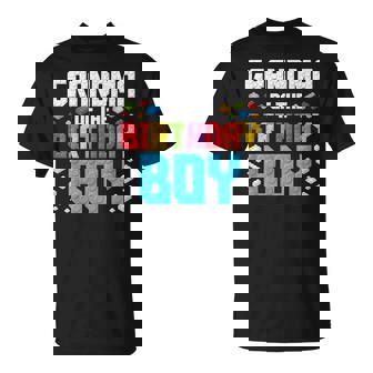 Grandma Of The Birthday Boy Master Builder Building Blocks T-Shirt - Thegiftio