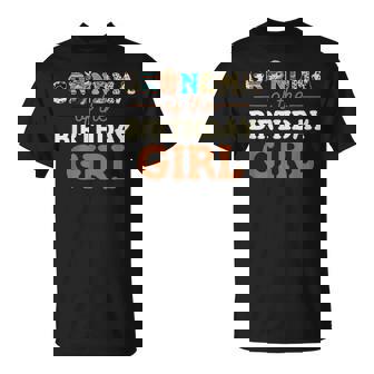 Grandma Of The Birthday Girl Highland Cow Print First Bday T-Shirt - Thegiftio