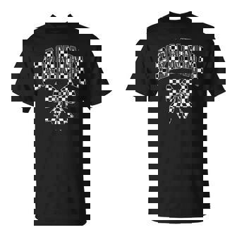 Grandma Racing Race Car Checkered Family Birthday Matching T-Shirt | Seseable CA