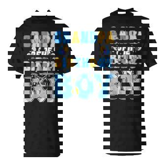 Grandpa Of The Birthday Boy Family Blue Dog Birthday Party T-Shirt - Monsterry