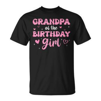 Grandpa Of The Birthday Pink Girl Matching Family T-Shirt - Monsterry