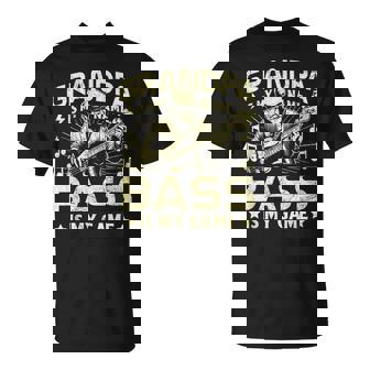 Grandpa Is My Name Bass Is My Game Bass Player T-Shirt - Thegiftio