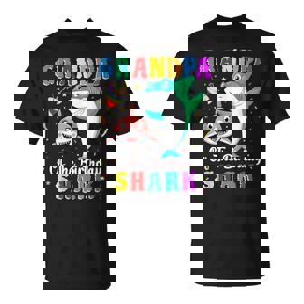 Grandpa Of The Shark Birthday Family Birthday Granddaughter T-Shirt - Thegiftio
