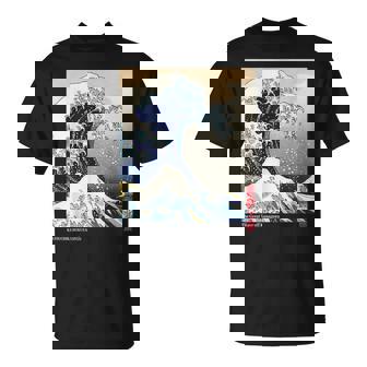 The Great Wave Off Kanagawa Famous Japanese Wave Painting T-Shirt - Monsterry