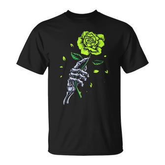 Green Skeletal Last Rose Green Color Graphic T-Shirt - Thegiftio UK
