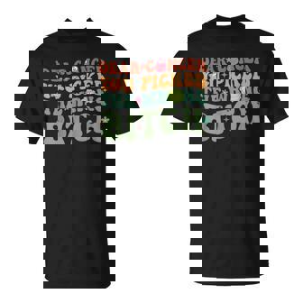 Groovy Dear Cancer You Picked The Wrong Bitch Cancer Warrior T-Shirt - Thegiftio