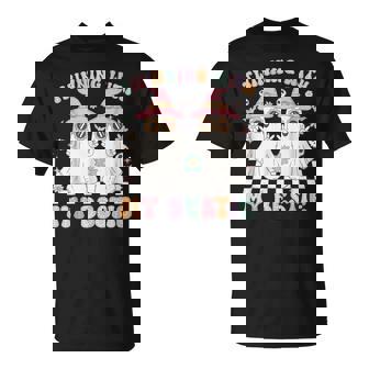 Groovy Twins Ghost Twinning With My Bestie Halloween T-Shirt - Thegiftio