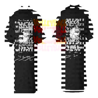 Groovy Volleyball Sister Coquette Bow Volleyball T-Shirt - Monsterry