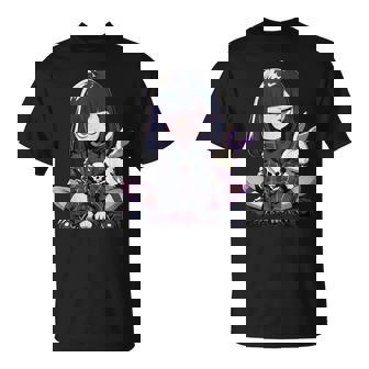 Grunge Goth Bunny Anime Girl Cute E-Girl Gothic Outfit T-Shirt | Mazezy