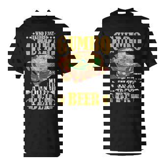 Gumbo Louisiana Cuisine Gumbo With A Chance Of Beer T-Shirt - Thegiftio