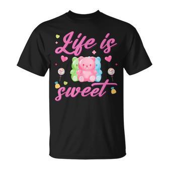 Gummy Bear Life Is Sweet Candy Gummy Bear T-Shirt - Thegiftio