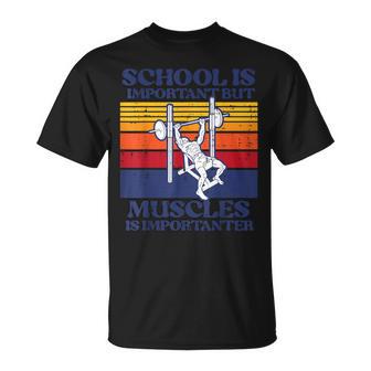 Gym School Important Muscles Importanter Workout Boys Girls T-Shirt - Thegiftio UK