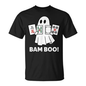 Halloween Ghost Playing Mahjong Spooky Bam Boo Costume T-Shirt - Thegiftio