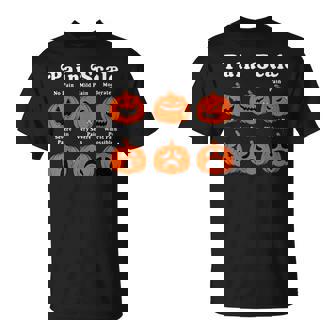 Halloween Pain Scale Pumpkin Faces Pain Chart Nurse T-Shirt - Monsterry