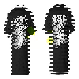 Halloween Pickleball Player Pickle Boo Ghost T-Shirt - Thegiftio