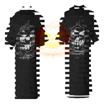 Halloween Scary Jack O Lantern Spooky Pumpkin Ns Boys T-Shirt - Monsterry