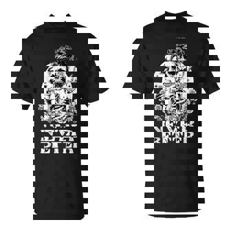 Halloween Skeleton Drinking Coffee Never Better Messy Bun T-Shirt - Thegiftio