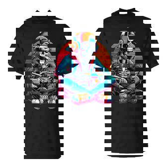 Halloween Skeleton Gamer Video Gaming T-Shirt | Seseable UK