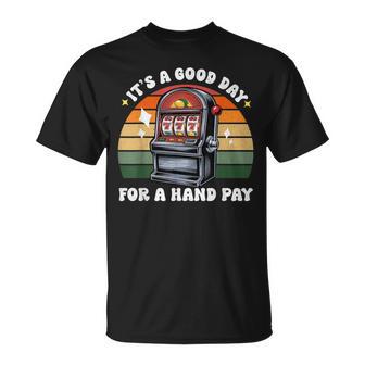 Hand Pay Lovers Retro Slot Machine 777 Vintage Casino T-Shirt | Mazezy