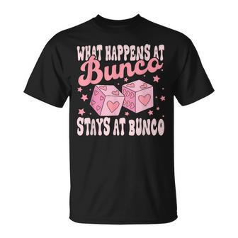 What Happens At Bunco Stays At Bunco Game Night T-Shirt - Thegiftio UK