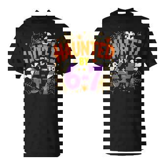 Haunted By 67 Six Seven Meme Spooky Ghost Halloween T-Shirt | Mazezy