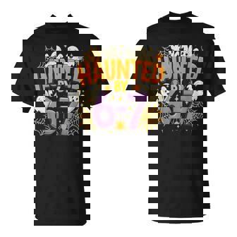 Haunted By 67 Six Seven 67 Meme Spooky Ghost Halloween T-Shirt | Mazezy