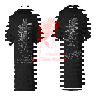 Heart Health Sunflower Heart Disease Awareness Chd Support T-Shirt - Thegiftio