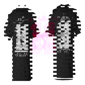 Hello Eleven Est 2014 Pink Coquette Bow 11Th Birthday Girl T-Shirt | Seseable CA