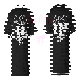 Hello Nine Est 2017 9Th Birthday Girl Turning 9 T-Shirt - Monsterry