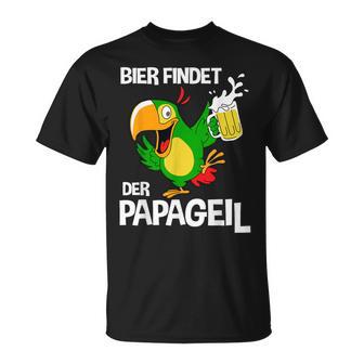Herren Lustigeratertag Bier Findet Der Papageil T-Shirt - Geschenkecke