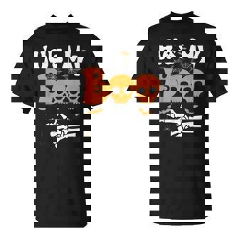 He's My Boo Skeleton Couples Matching Halloween Couple T-Shirt | Mazezy