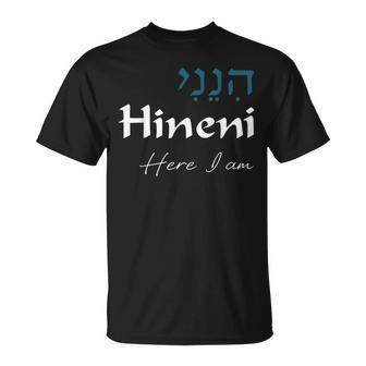 Hineni Here I Am Baruch Hashem In Hebrew T-Shirt | Mazezy