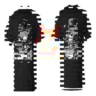 Hip Hop Teddy Bear Eating Ramen Chinese Food Men's Women's T-Shirt | Mazezy