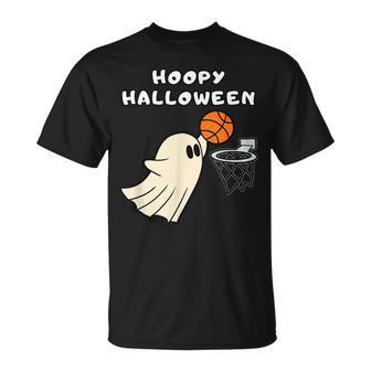 Hoopy Halloween Basketball Ghost Slam Dunk Basketball Hoop T-Shirt - Thegiftio UK
