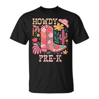 Howdy Pre-K Cowgirls Teacher Back To School T-Shirt - Monsterry