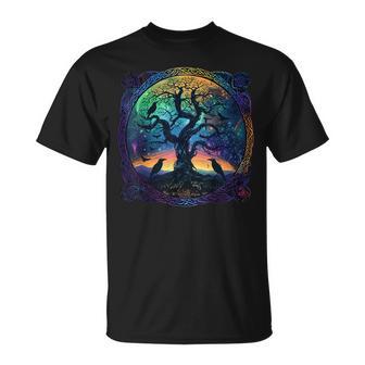 Hugin & Munin Raben Odins Wikinger Baum Des Lebens T-Shirt - Geschenkecke