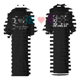 Hula Hoop Dancing Peace Love Hooper Hooping Dancer T-Shirt | Mazezy