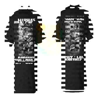 Human By Chance Furry By Choice Werewolf Wolf Meme T-Shirt - Thegiftio