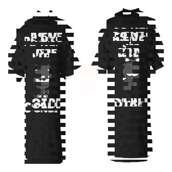 Humour Chat Mignon Grognon Drole Pas Envie D'êtreociable T-Shirt - Cadeauxyz