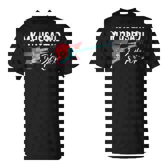 My Husband Rocks Couple Electronic Rock Guitar T-Shirt | Mazezy