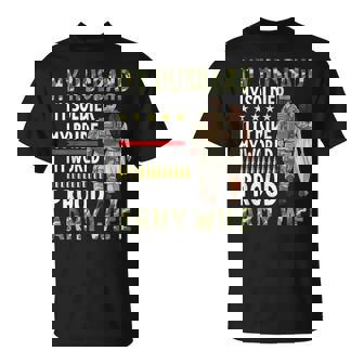 My Husband My Soldier My Pride My World Proud Army Wife T-Shirt | Seseable CA